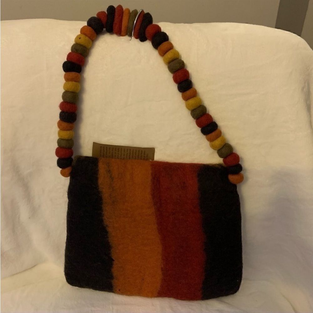 Rising Tide Boho Handmade Alpaca Wool Multi Color Purse - Picture 7 of 9